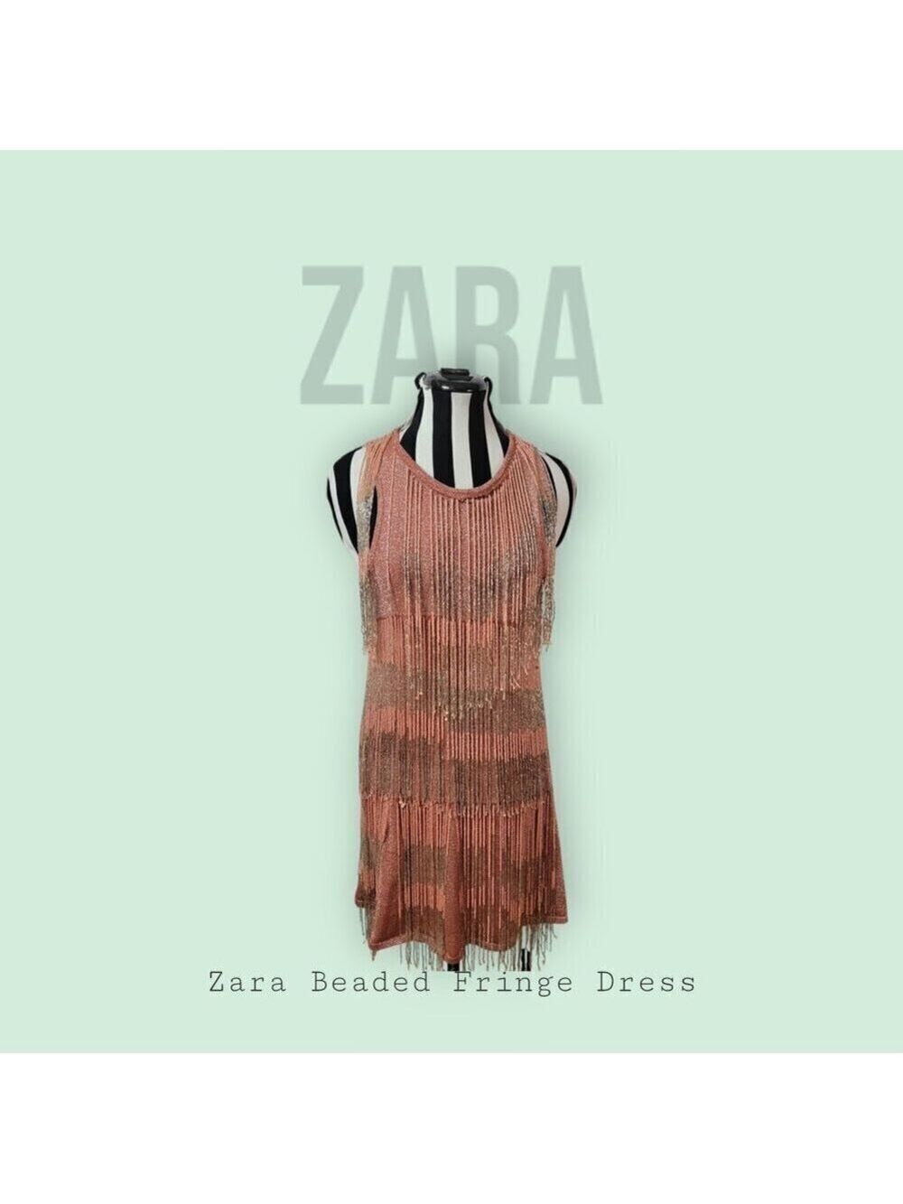Adorable Zara Beaded Fringe Dress - 20's Flapper Style Updated for Today - M